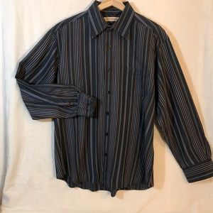 Tommy Bahama Men’s grey striped button down